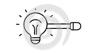 Idea and Creativity Icon, Lightbulb with Pencil, vector design Generative AI
