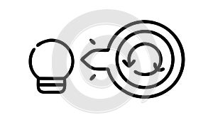 Idea Cycle Loop Icon Vector Illustration, Continuous Innovation, vector design Generative AI