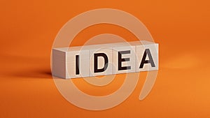 Idea.3D illustration of wooden cubes.close up of wooden cubes,