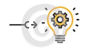 Idea Development Gear Lightbulb Icon, vector design Generative AI