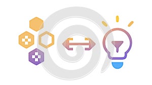 Idea Exchange Connection Icon: Innovation and Problem Solving, vector design Generative AI