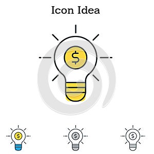 Idea flat icon design for infographics and businesses