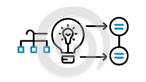 Idea Flowchart Lightbulb Vector Icon Ã¢â¬' Process Innovation, vector design Generative AI