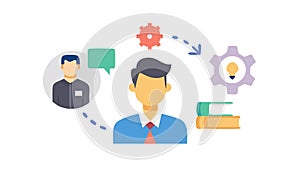 Idea Generation and Problem Solving in Business, Teamwork, vector design Generative AI