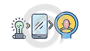 Idea Generation and User Profile Icon, vector design Generative AI