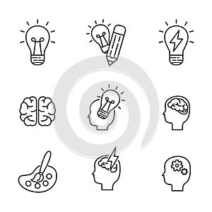 Idea icon set in linear style