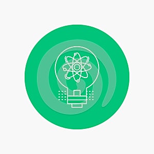 idea, innovation, light, solution, startup White Line Icon in Circle background. vector icon illustration