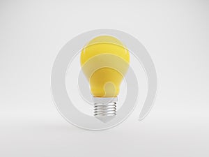 Idea innovation Yellow light bulb symbol on white background