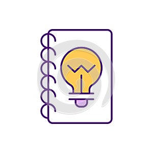 Idea journal RGB color icon