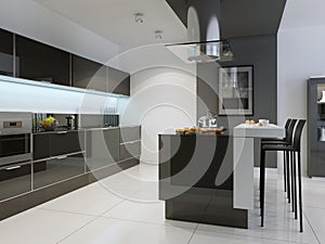 Idea of kitchen techno style