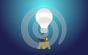 Idea lamp - balloon or aerostat startup team