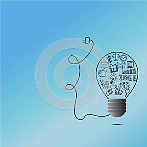 Idea light bulb doodle design illustrator