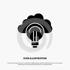 Idea, Light, Bulb, Focus, Success solid Glyph Icon vector