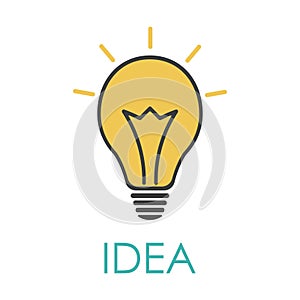 Idea light bulb icon. Big idea sign, solution, effective thinking, inspiration, innovation, invention, business concept