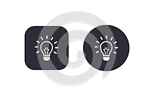 Idea light bulb icon button vector illustration scalable vector design