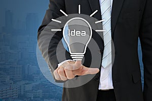 Idea light bulb idea of new innovation