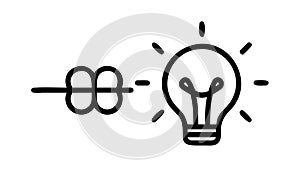 Idea Lightbulb Connection, Creative Problem Solving Icon, vector design Generative AI