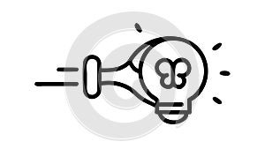 Idea Lightbulb Innovation, Creative Thinking Concept Icon, vector design Generative AI