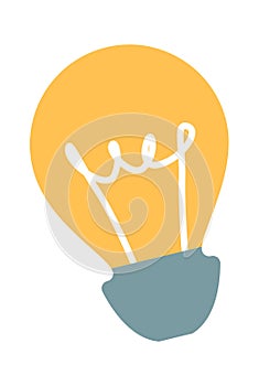 Idea lightbulb symbol glowing lamp