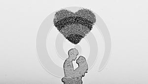 Idea of love and marriage. Be my valentine. Couple in love silhouette. Romantic relations. Valentines holiday