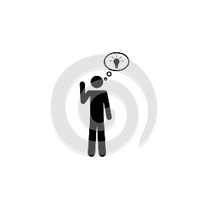 The idea of man, light bulb, bubble icon. Simple glyph, flat vector of People icons for UI and UX, website or mobile application