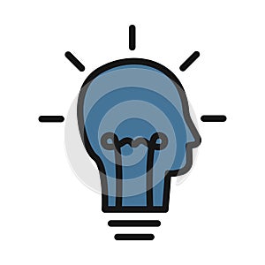 Idea in Mind  line isolated vector icon can be easily modified and edit