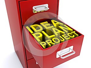 Idea plan project in drawer