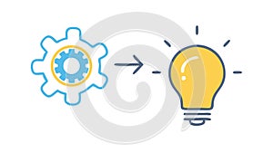 Idea and Process Integration, Innovation Workflow Concept, vector design Generative AI