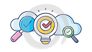 Idea Progression Icon Vector with Lightbulb and Target, vector design Generative AI