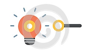 Idea Progression Lightbulb Icon with Path, vector design Generative AI