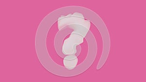 Idea question cloud on pink back 3d