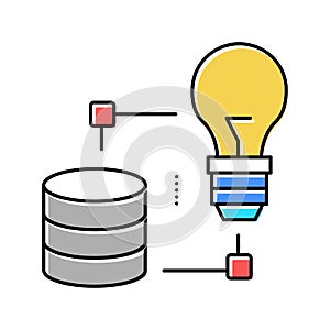 idea realization digital processing color icon vector illustration