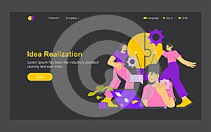 Idea Realization. Flat Vector Illustration