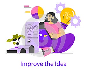 Idea Realization. Flat Vector Illustration