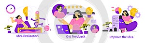 Idea Realization. Flat Vector Illustration