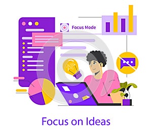 Idea Realization. Flat Vector Illustration