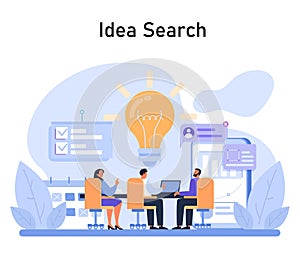 Idea Search concept. Flat vector illustration