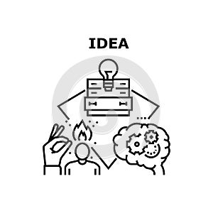 Idea Searching Vector Concept Black Illustration