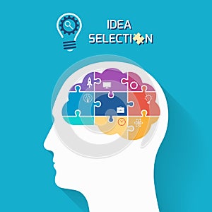 Idea selection and startup business concept.