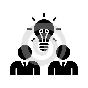 Idea Sharing Solid Icon with Light Bulb