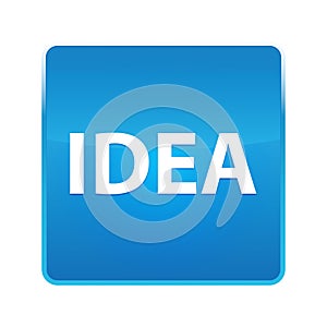 Idea shiny blue square button