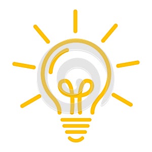 Idea symbol. Yellow bulb icon vector