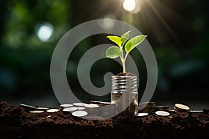 Idea technology energy nature business growth bulb innovation concept light finance