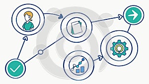 Idea to Launch Process, Innovation Flow, vector design Generative AI