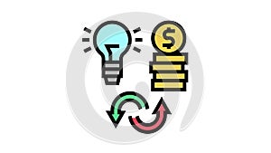 idea to money converter color icon animation