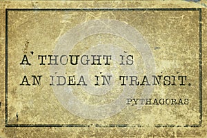 Idea in transit Pythagoras