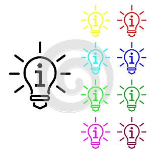 Idea vector icon set. Solution illustration symbol collection. lamp sign. Light Bulb line logo.