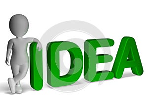 Idea Word And 3d man Showing Thoughts And Invention photo