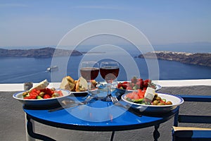 Ideal breakfast on santorini
