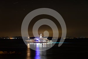 The ideal charter yacht at night